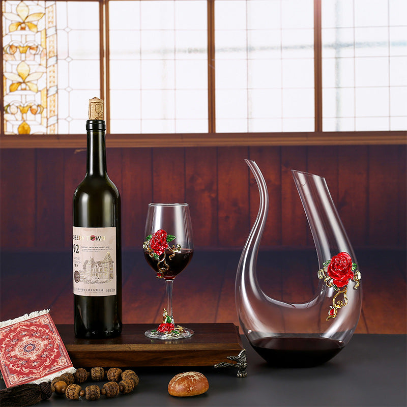 Household enamel crystal glass red wine glass goblet decanter