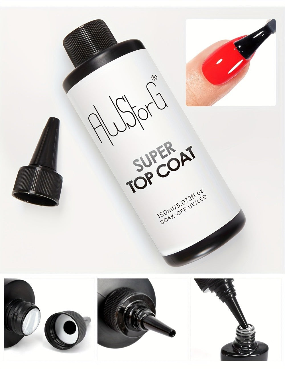 Gel Nail Polish Super-Glossy Top Coat in 15ml Soak-Off Formula with UV/LED Cure for Nail Art — image 9