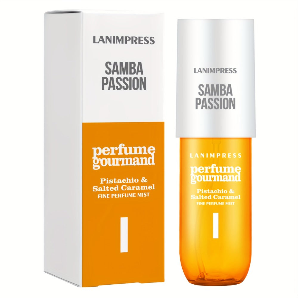 Hair & Body Perfume Mist for Women 3oz Samba Passion Gourmand Sweet Fragrance Spray Moisturizing Long Lasting Dual Use Fine M