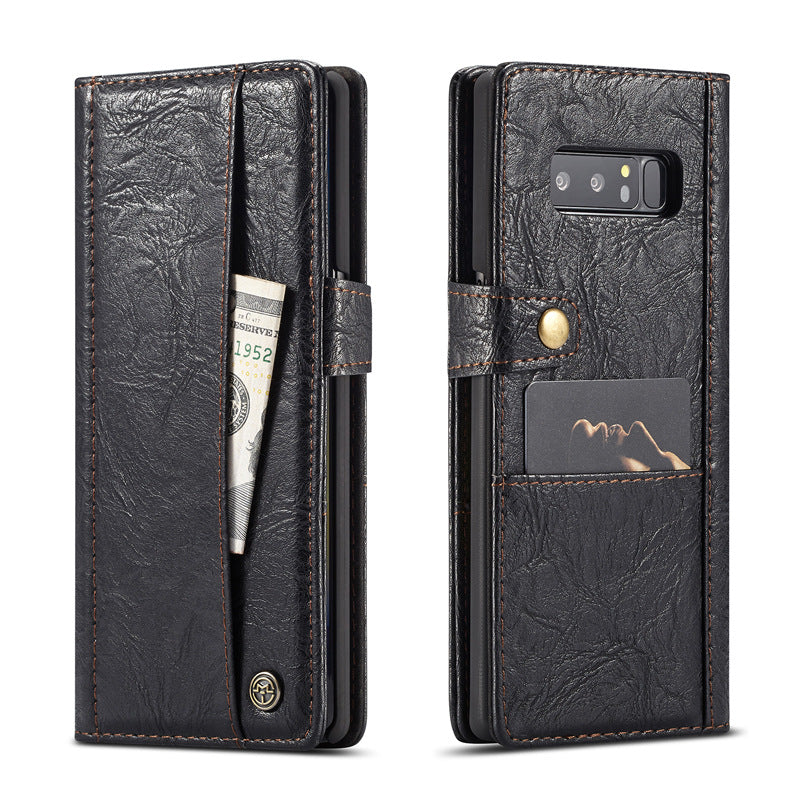 Samsung Note8 crack retro simulation leather flip wallet card Samsung note9 protective cover