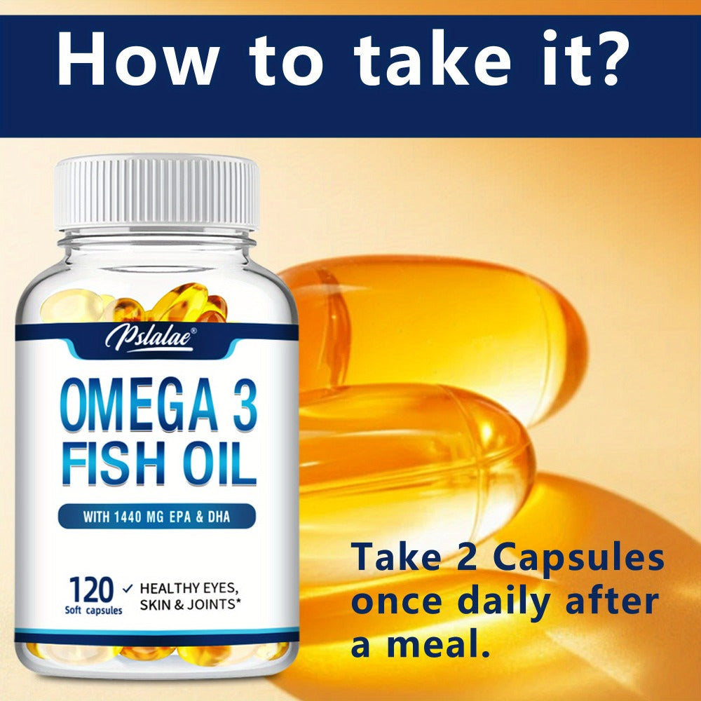 Triple Strength Omega-3 Fish Oil Softgels 120 Capsules with High-Potency EPA & DHA, Heart, Brain — image 6