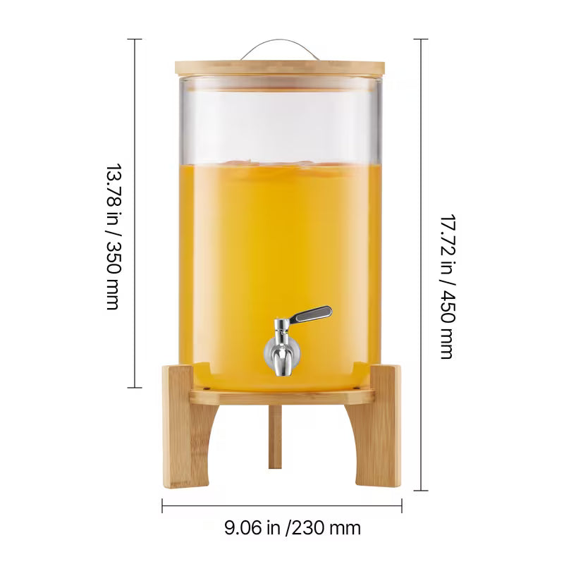 Glass Drink Dispenser with Stand for Parties