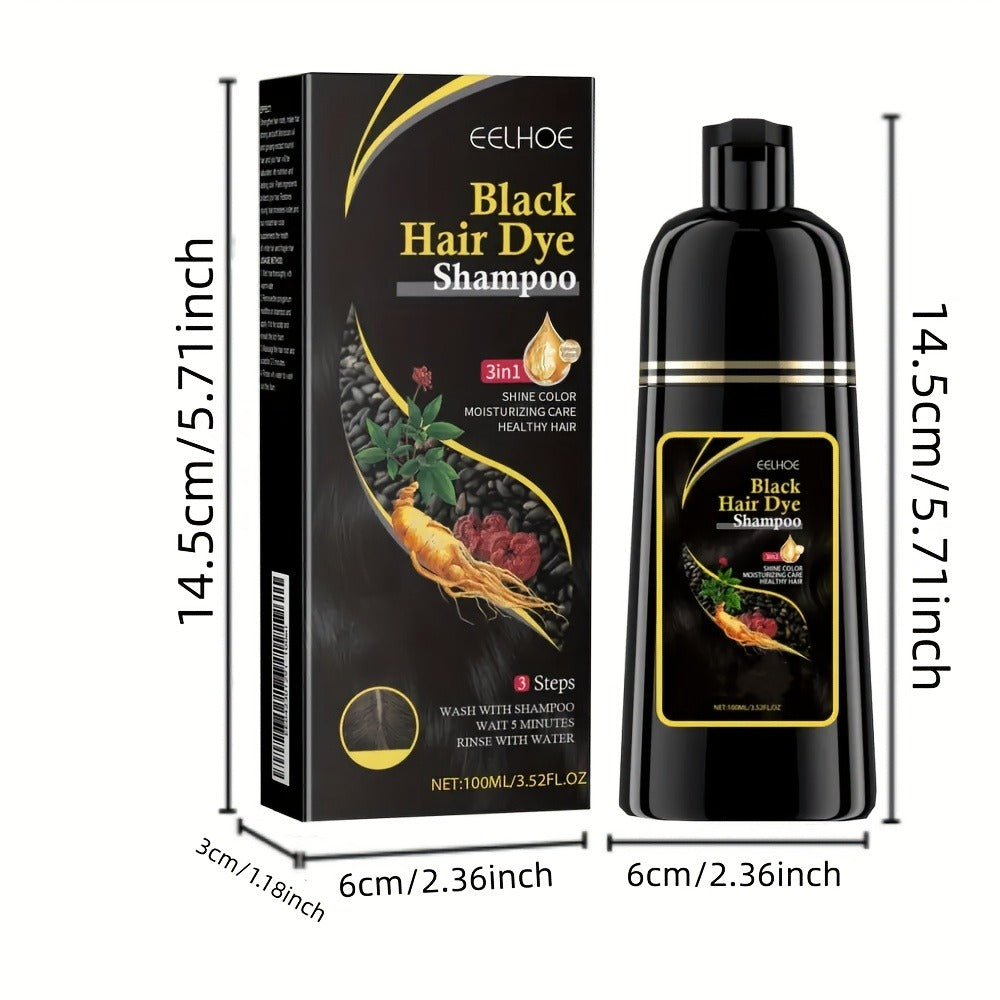 Hair Color Shampoo, EELHOE 3-in-1 Six-Bottle 3.38oz Set in Black, Brown or Mixed Color Packs — image 6