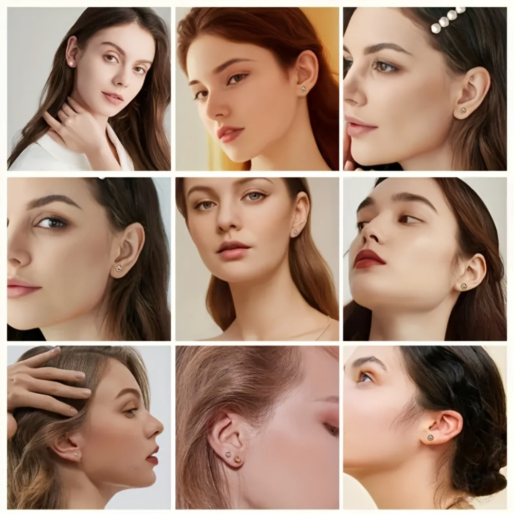 Ear Piercing Kit with 34 Stainless Steel Ear Studs Professional Piercing Gun Safe One-Click for Bath Time, Home Spa and Perso
