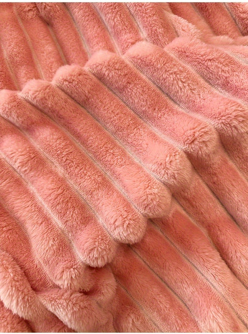 Fleece Blanket Double-Sided 3D Faux Rabbit Fur Throw – Ultra-Soft Thick 300-350g/m² for Home, Office, Travel & Camping — imag