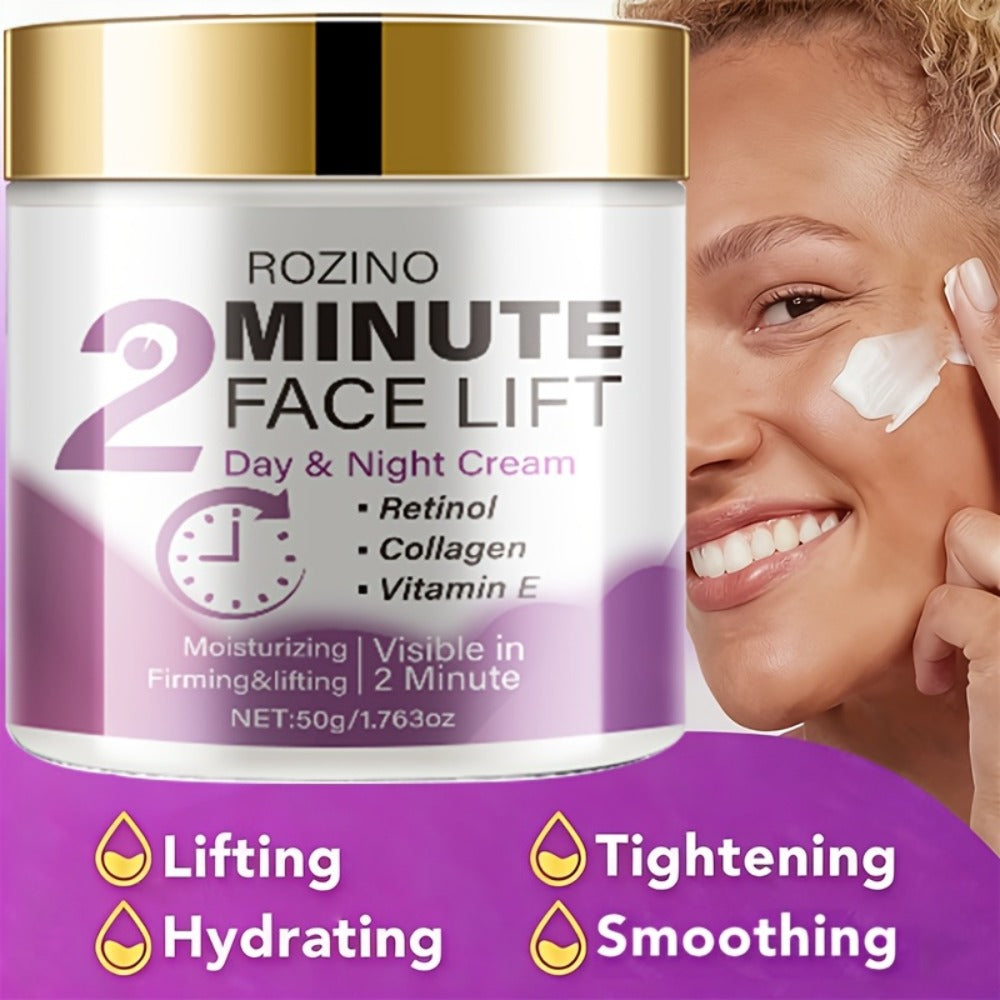 Face Lift Cream with Retinol Collagen Hyaluronic Acid Turmeric Vitamin C E Protein Day Night All Skin Types Alcohol Free 50g 