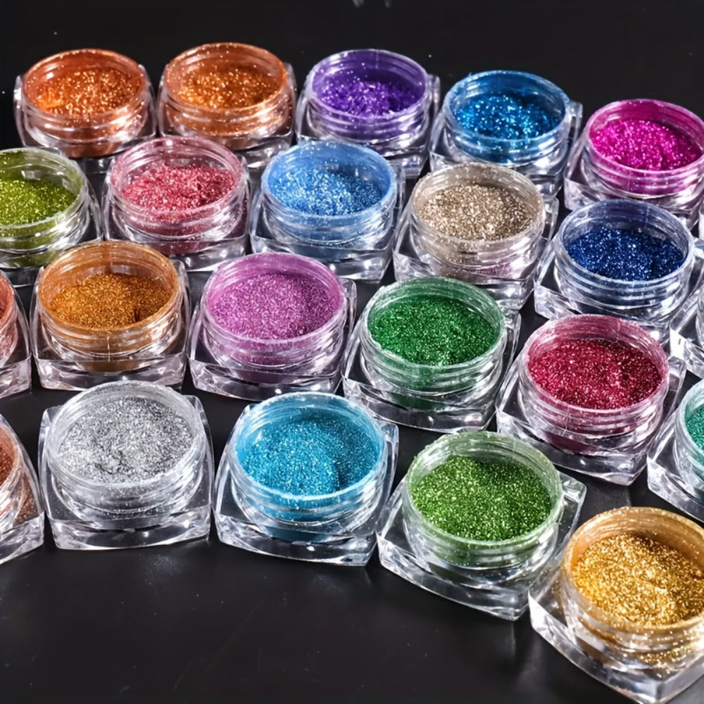 Chrome Holographic Nail Powder Set 36 Colors, Mirror Chrome Glitter Pigment Dust Kit for Gel Nails Acrylic — image 6