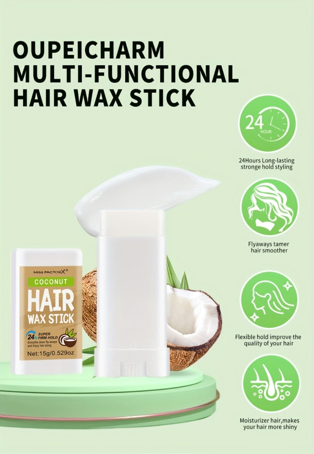 Hair Wax Stick 5 Pack Flyaway Control Edge Control with Jojoba Oil for Home, Travel and Salon Hair Styling — image 12