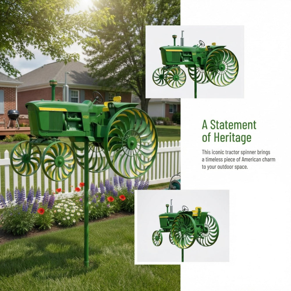 Garden Windmill Stake Tractor-Shaped | Rotating Wheels Pinwheel for Patio Yard Lawn Outdoor Sculpture Decor Gift — image 3