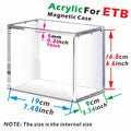Stackable Acrylic Display Case for ETB & Booster Box – 5mm Thick Clear Magnetic Closure Protective Case for Pokemon Elite Tra