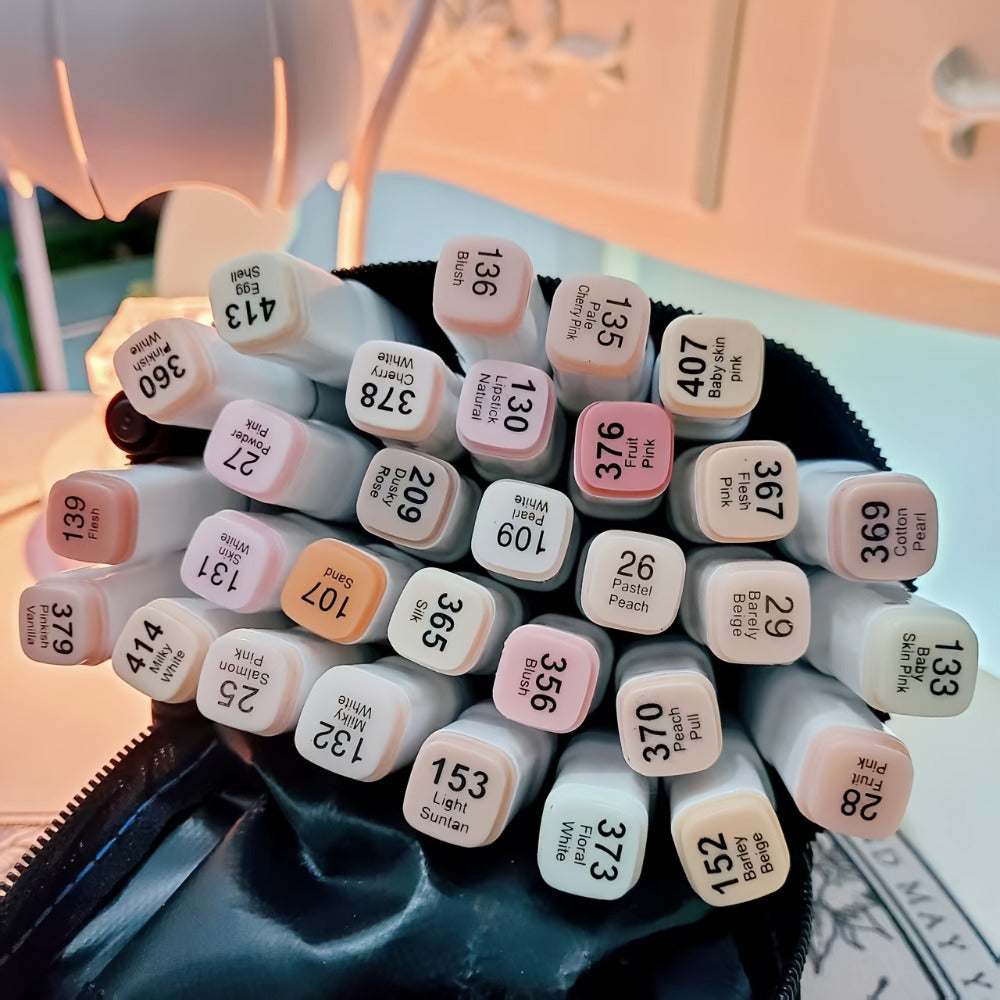 Flesh Color Alcohol Markers 30 Colors Dual Tip Brush and Broad Alcohol Based with the Listed Color, Size or Set Options for E