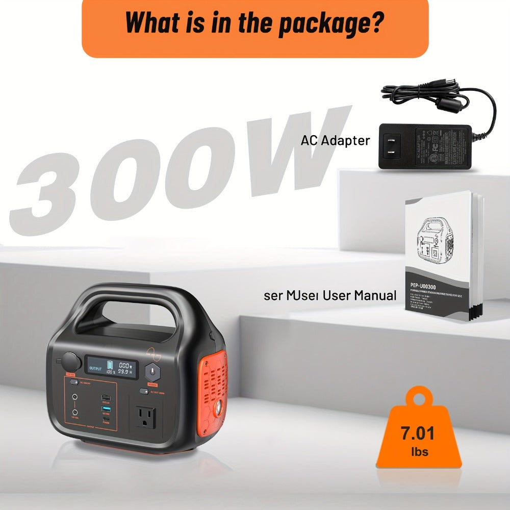 Portable Power Station 1075Wh/294Wh – 1000W/300W Solar Generator, Lithium Battery, 120V AC Outlet, for RV, Camping, Hiking — 