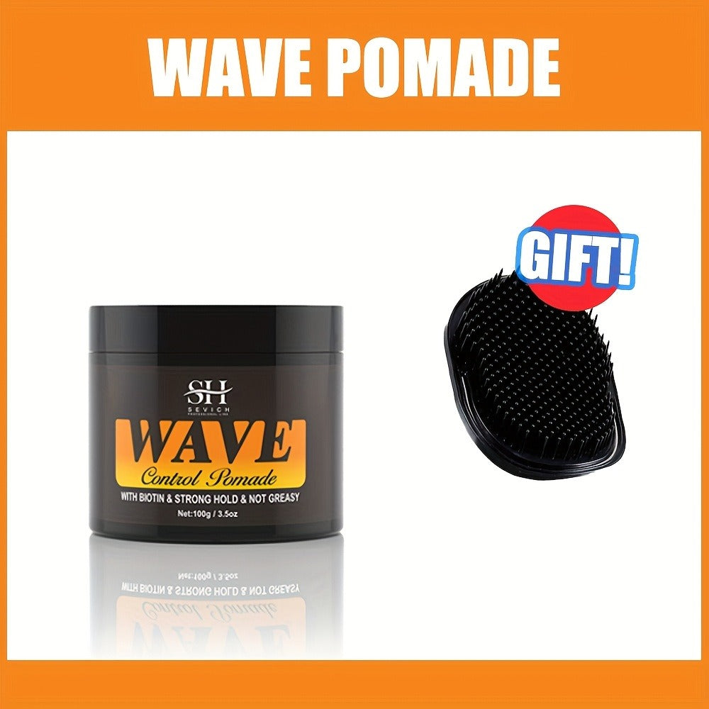 360 Wave Pomade Strong Hold Hair Styling with Jojoba Oil – Frizz Control Moisturizing Formula for Dreads Locks Twists Coily C