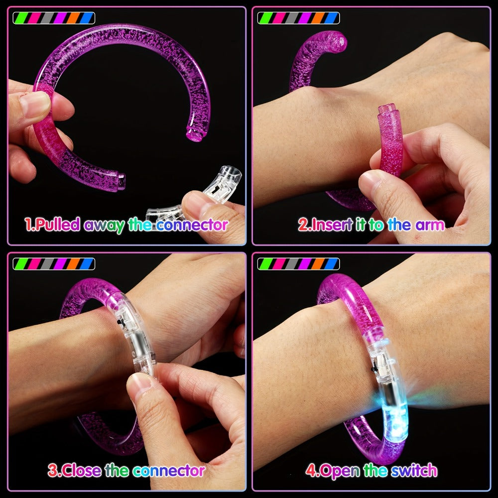 Glow Sticks Bracelets 100pcs 6 Colors LED Flashing Light Up Bracelet Set for Parties, Celebrations and Guest Favors — image 6