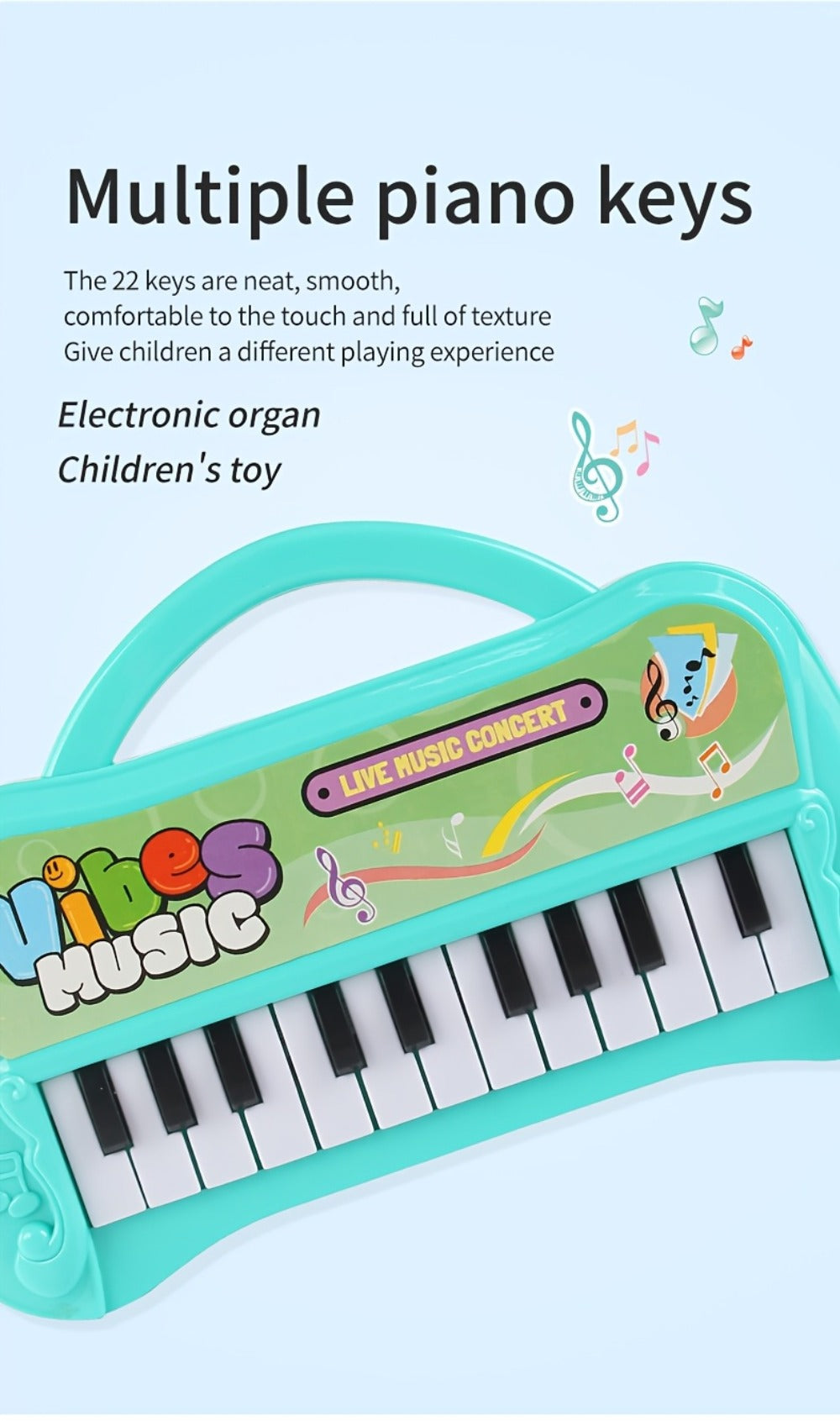 Kids Mini Piano Keyboard 13 Keys, Portable Electronic Music Toy for Toddlers with the Listed Color, Size or Set Options for E