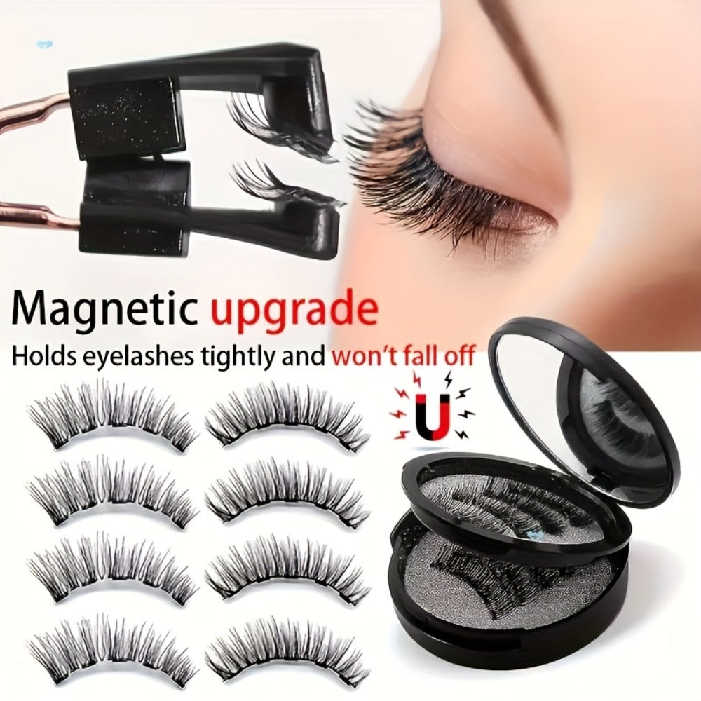 Magnetic False Eyelashes Kit with Eight Pairs, Round Storage Case and Metal Applicator Clip — image 17