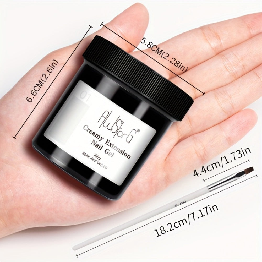 Clear Nail Extension Builder Gel Kit, Three 100g Containers for UV LED Manicure Length and Structure — image 4