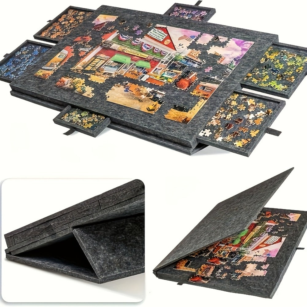 Large Puzzle Board for 1000 Piece Puzzles with 6-Drawer Sorting System, Foldable Jigsaw Table with Built-In Stand — image 1