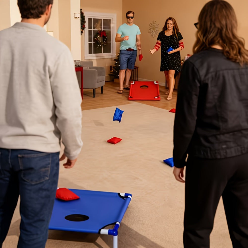 Portable Bean Bag Toss Game Set, 2 Foldable Boards & 12 Bean Bags, Outdoor Party Backyard Camping Game for Kids & Adults — im