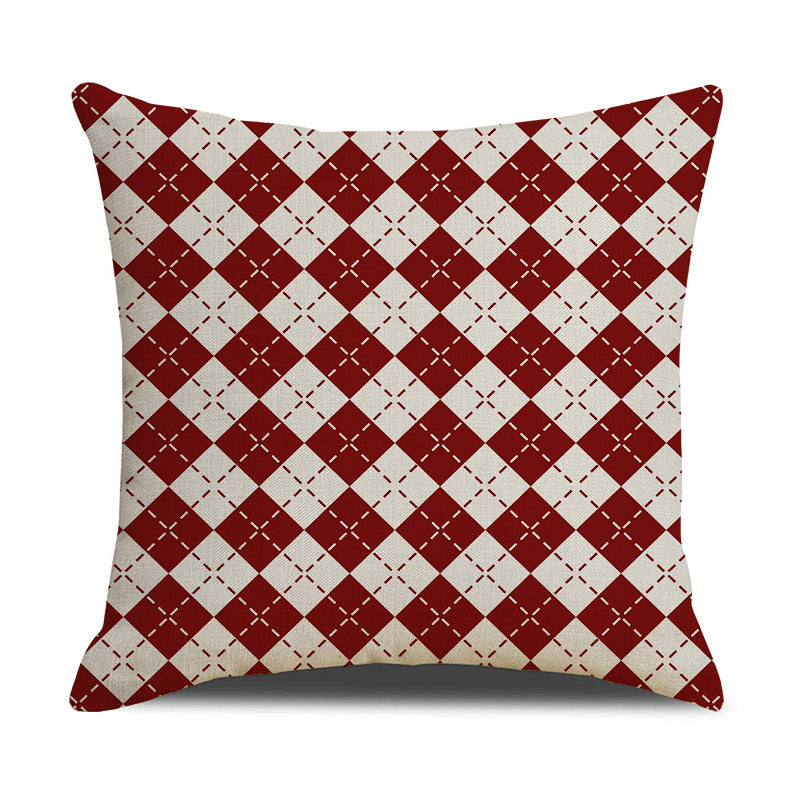 Christmas Linen Stripe Pillowcase – 45x45 cm Cushion Cover