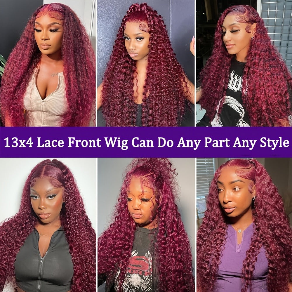 Lace Front Wig 24in Deep Curly Style with 13x4 Lace, 180% Density and Ginger Orange Color Choice — image 7