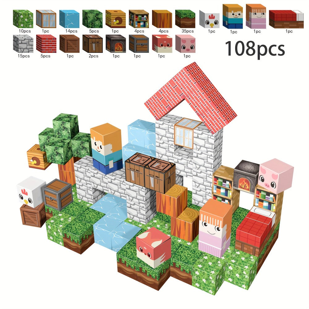 Magnetic Blocks STEM Building Toys for Kids 48/54/64/100/102/108pcs, Sensory Magnetic Tiles Set for Boys Girls Ages 3 4 5 6 7