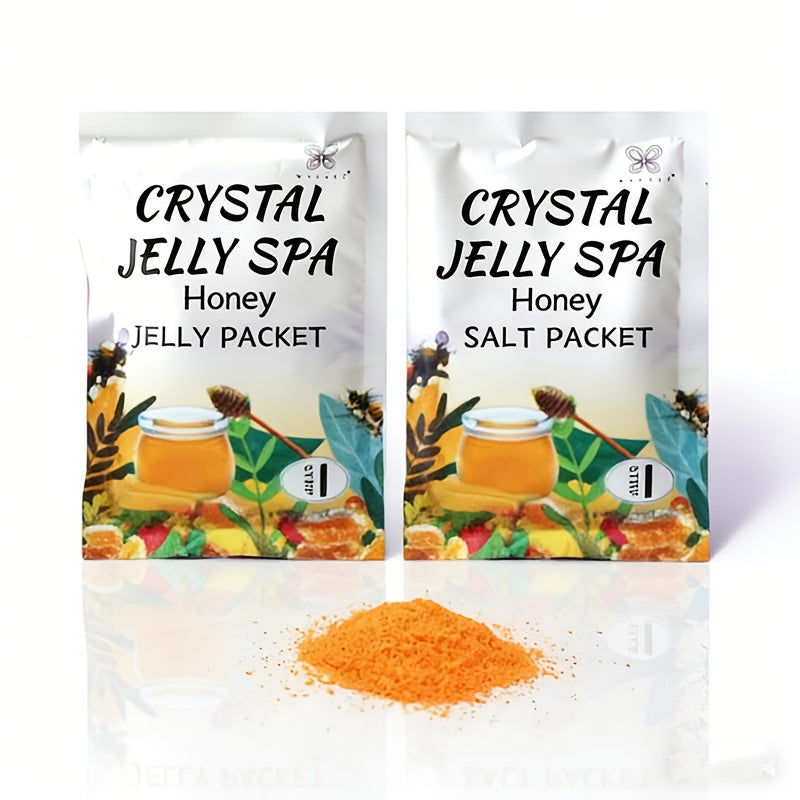 Foot Soak for Dry Cracked Feet Jelly Spa Bubble Bath Salt – Moisturizing Exfoliating Foot Care Treatment, Honey Lavender Lemo
