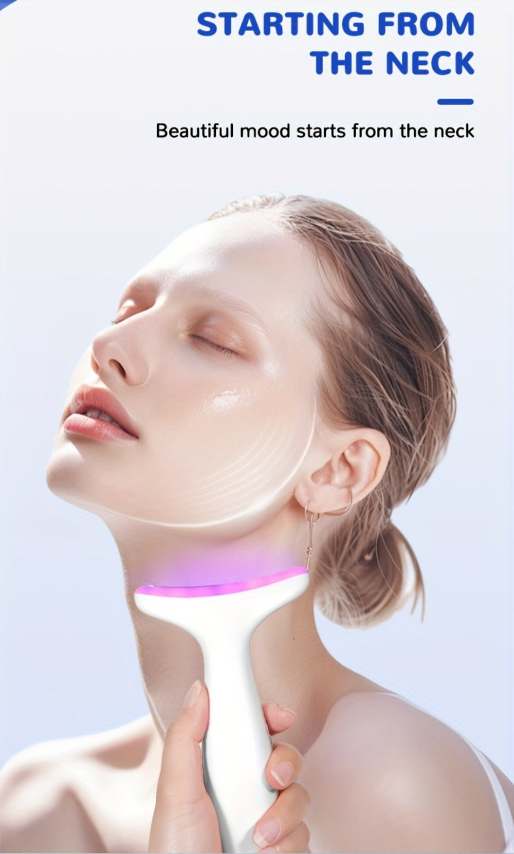 Face & Neck Massager Vibrating Rechargeable USB Device Adjustable Strength Eye Massage Beauty Tool for Women for Home or Salo