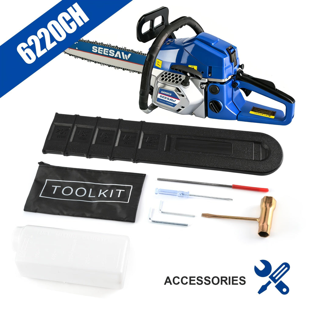 62CC 20-Inch Gas Chainsaw Kit in Five Colors with Bar Cover, Tool Pouch and Fuel Container — image 3