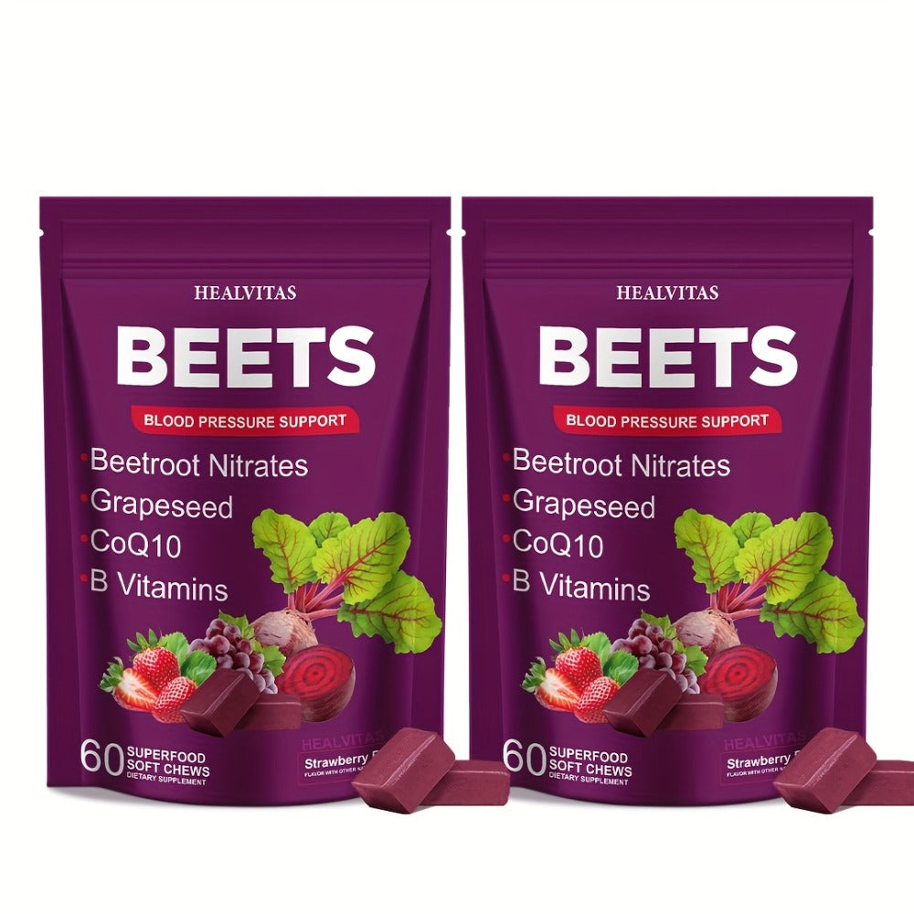 Beet Root Gummies for Blood Pressure & Heart Health with CoQ10 Vitamin B12 B6 Grapeseed Extract — image 2