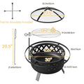 30-Inch Steel Wood-Burning Fire Pit with Grill Grate, Mesh Spark Screen, Poker and Diamond-Cut Bowl Design — image 5