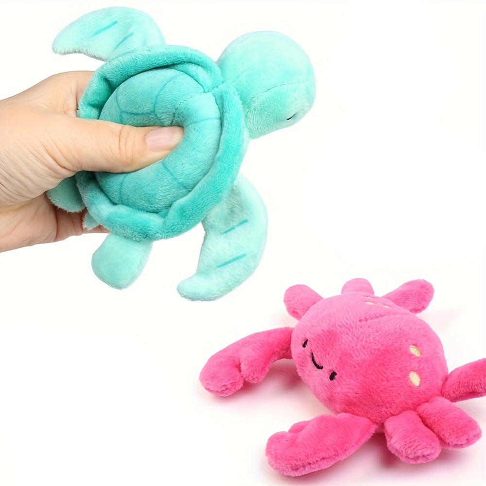 Plush Toy Five-Piece Ocean Creature Set with Mermaid, Sea Animals and Pink Shell Carry Bag — image 8
