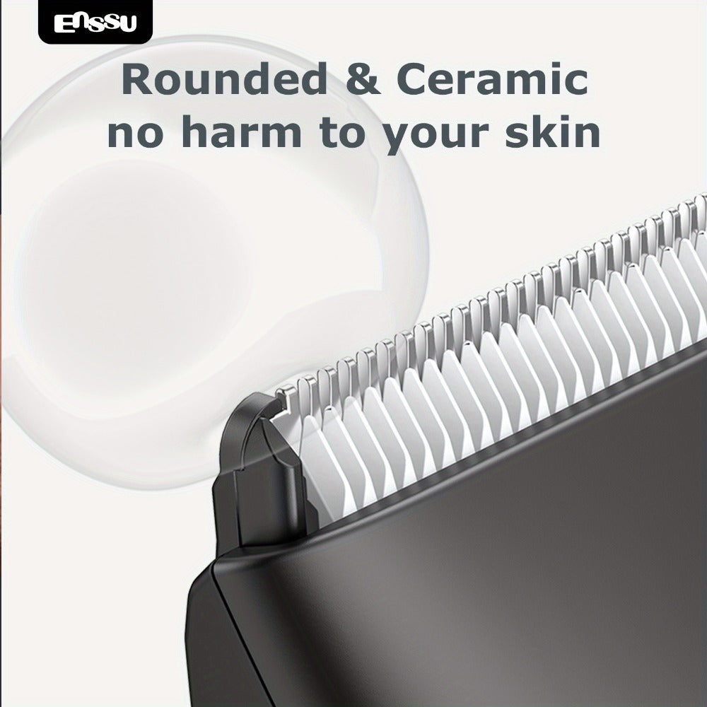 Ceramic-Blade Body Hair Trimmer with IPX7 Rating, LCD Display, Charging Stand and Black Housing — image 6