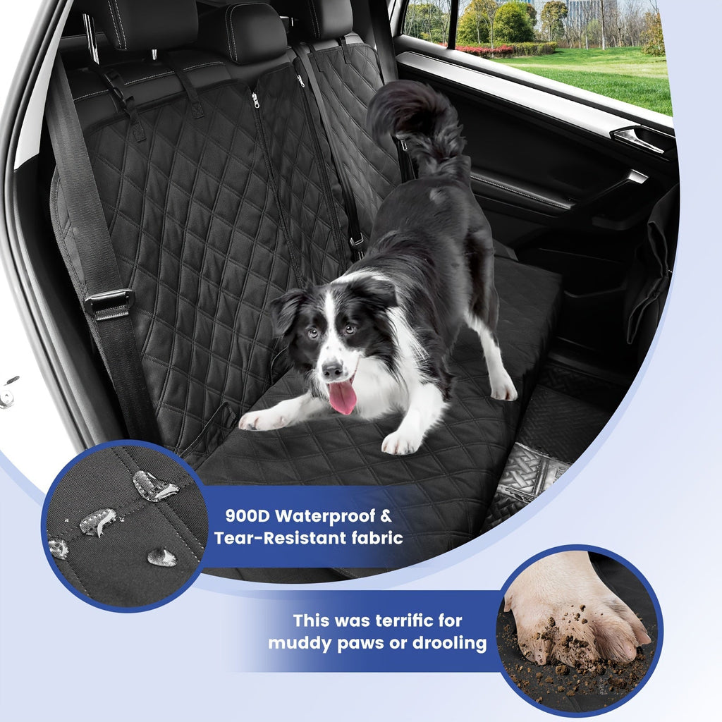 Quilted Car Back Seat Bench Cover in 54- or 60-Inch Widths with Seat-Belt Openings and Non-Slip Backing — image 3