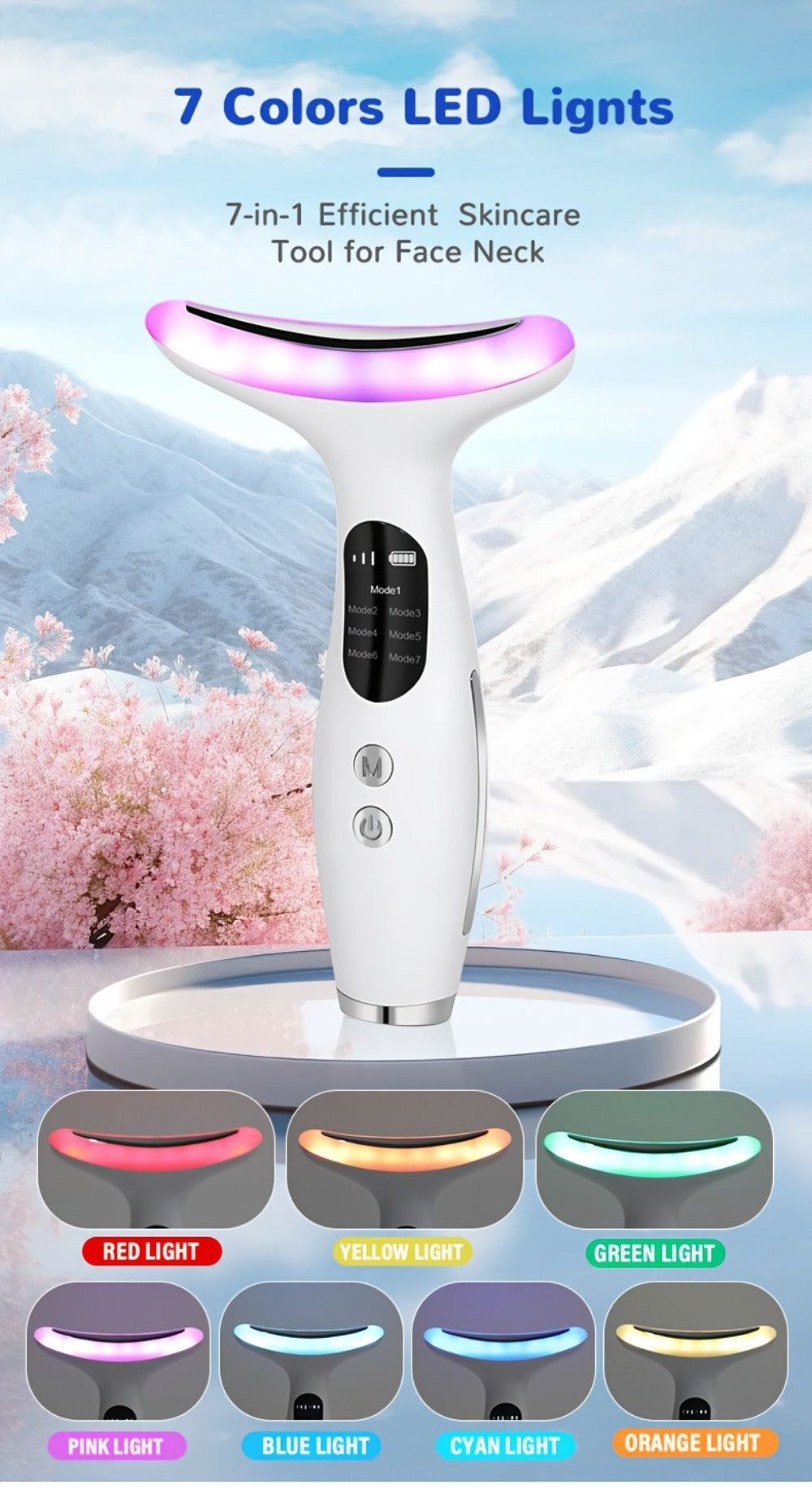 Face & Neck Massager Vibrating Rechargeable USB Device Adjustable Strength Eye Massage Beauty Tool for Women for Home or Salo