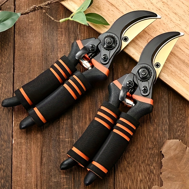 Titanium Pruning Shears 8.5 Inch T13 – Ultra-Sharp Bypass Garden Scissors, Ergonomic Black & Orange Handle — image 6