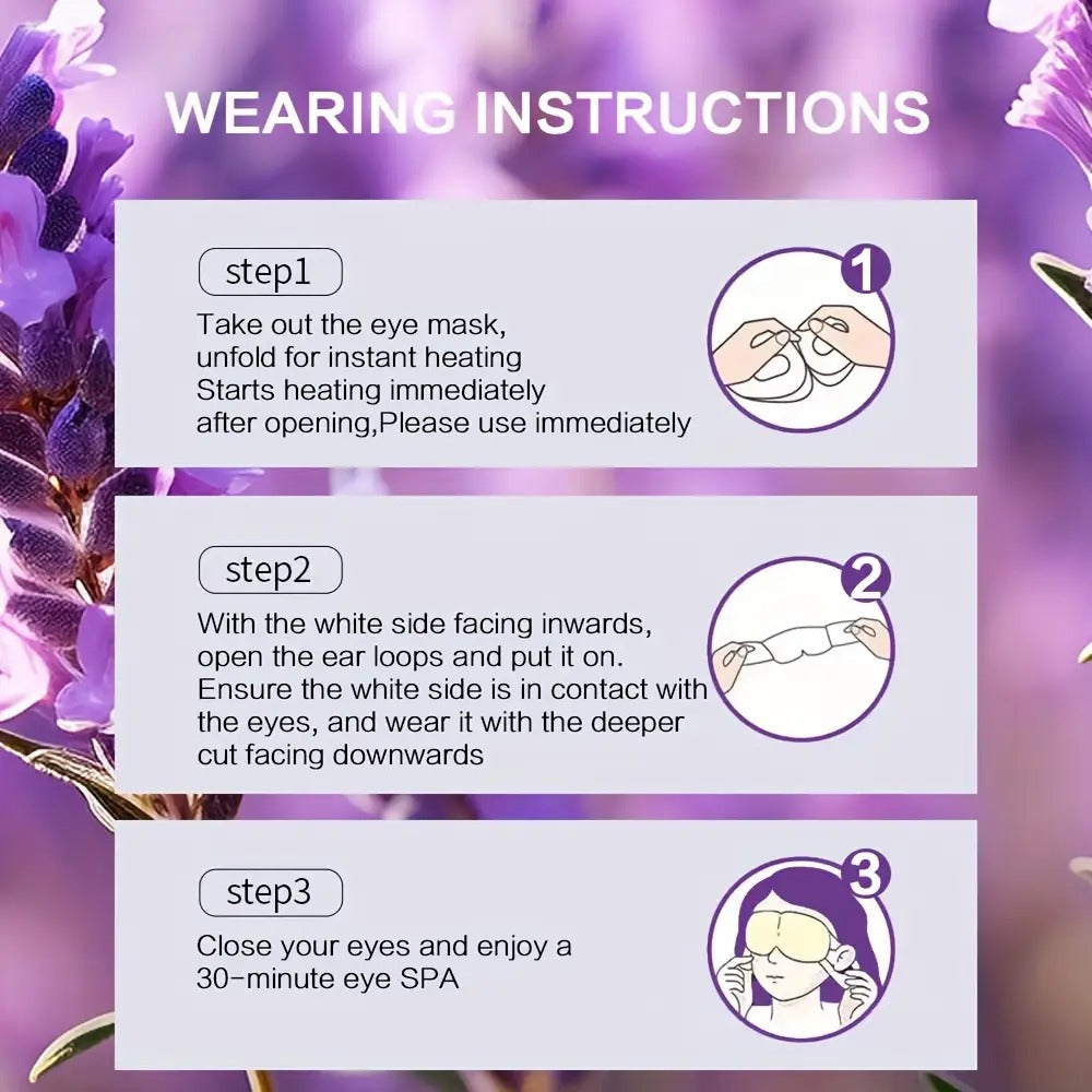 Steam Eye Mask in a Self-Heating Lavender Aromatherapy Design for Warm Compress Dry Eyes Fatigue and Strain Relief — image 11