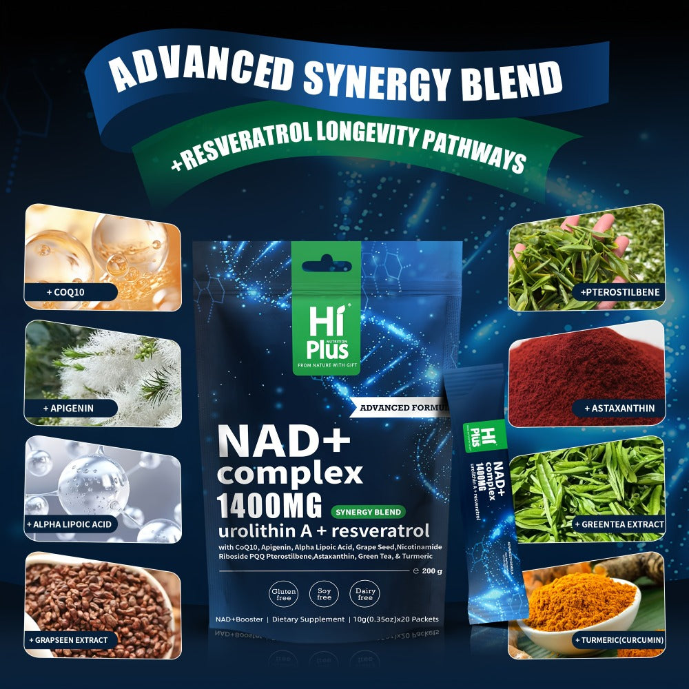 NAD+ 1400mg Liposomal Sachets with Nicotinamide Riboside, PQQ & Trans-Resveratrol, Cellular Energy — image 14