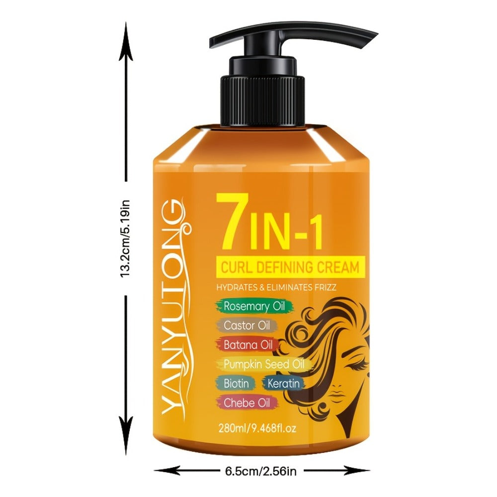 Curling Cream 7-in-1 for Black Hair Curly Wavy & Braids with Rosemary Castor Batana Coconut Oil Biotin Keratin — image 4