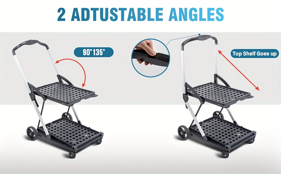 Two Tier Cart with 2 Storage Crates 360° Swivel Wheels, for Garden, Patio and Yard Use, with the Listed Configuration — image