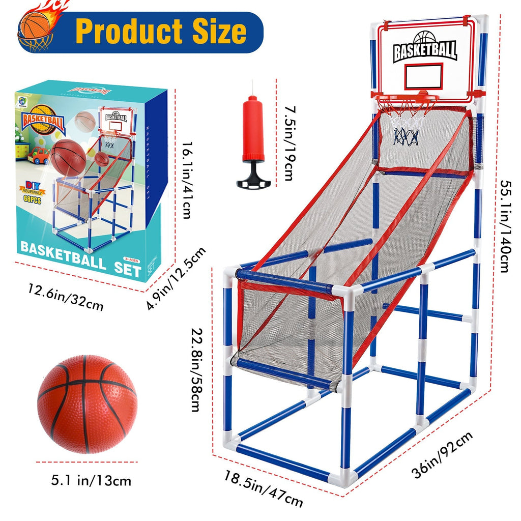 Adjustable Kids Basketball Hoop Set with 2 Balls and Storage for Ages 3–6 — image 11