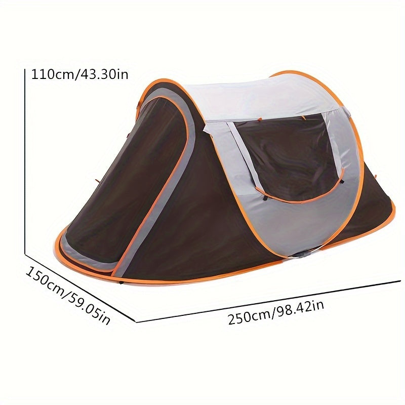 Camping Tent 4-Person Pop-Up with PU 2000mm Fabrics, 4.5mm Fiberglass Rods and Anchoring Kit — image 5