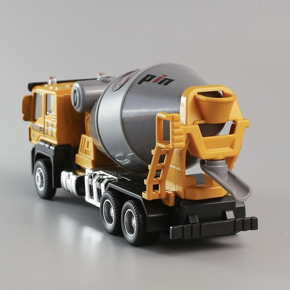 Die-Cast Construction Vehicle Toy Set, Mini Alloy Excavator, Dump Truck, Cement Mixer & Crane Trucks for Toddlers Boys Ages 3