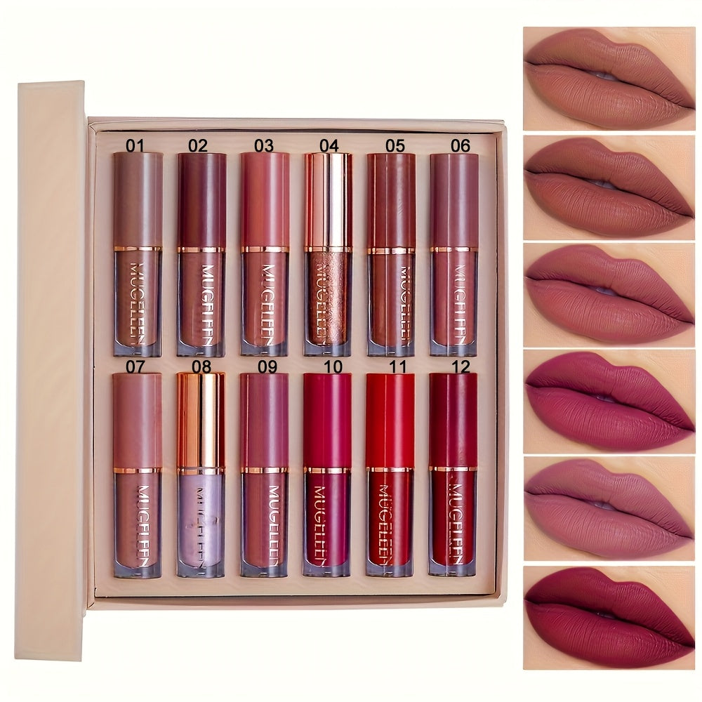 Non-Stick Matte Lip Gloss Set 12 Pcs Non-Fading Long-Lasting Liquid Lipstick Assorted Colors with Wand Applicator — image 7