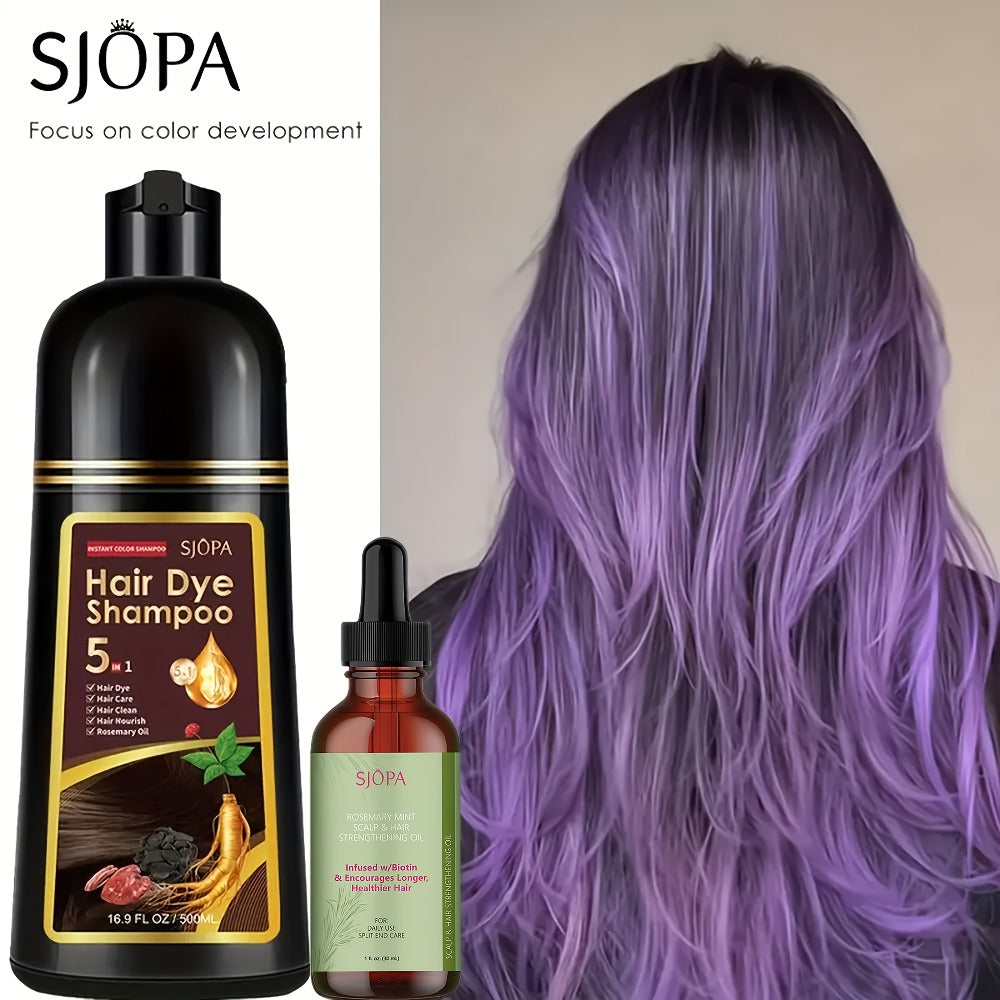 Hair Color Shampoo, SJOPA 5-in-1 16.9oz Bottle-and-Dropper Presentation with 12 Color Options — image 16