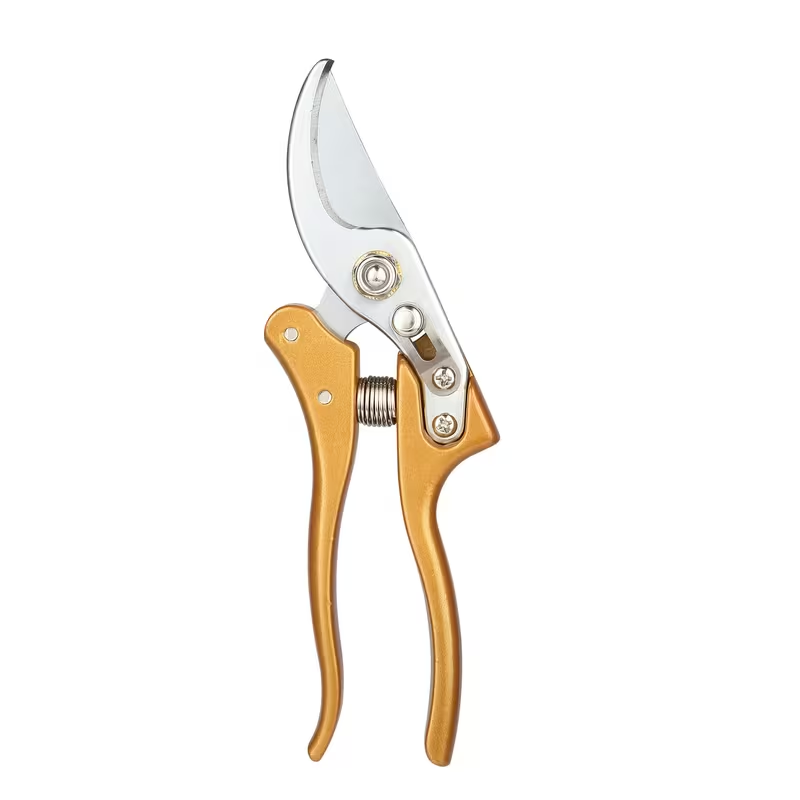 Bypass Pruning Shears with Curved Blade, Return Spring and Gold or Black Coated Handle Options — image 2