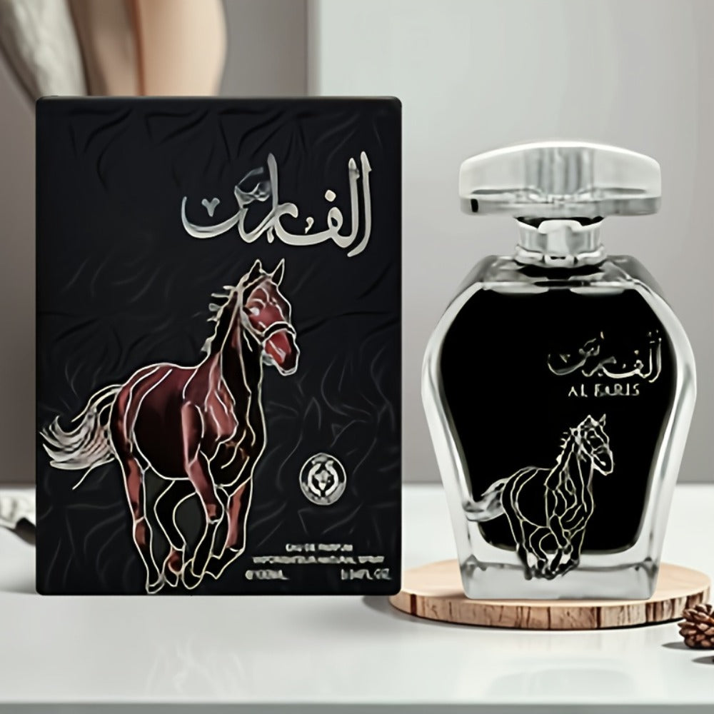 AL FARIS Black Mustang Men Cologne Eau de Parfum 3.38 oz 100ml Dubai Arabian Oriental Fragrance Woody Oud Musk Spray — image 