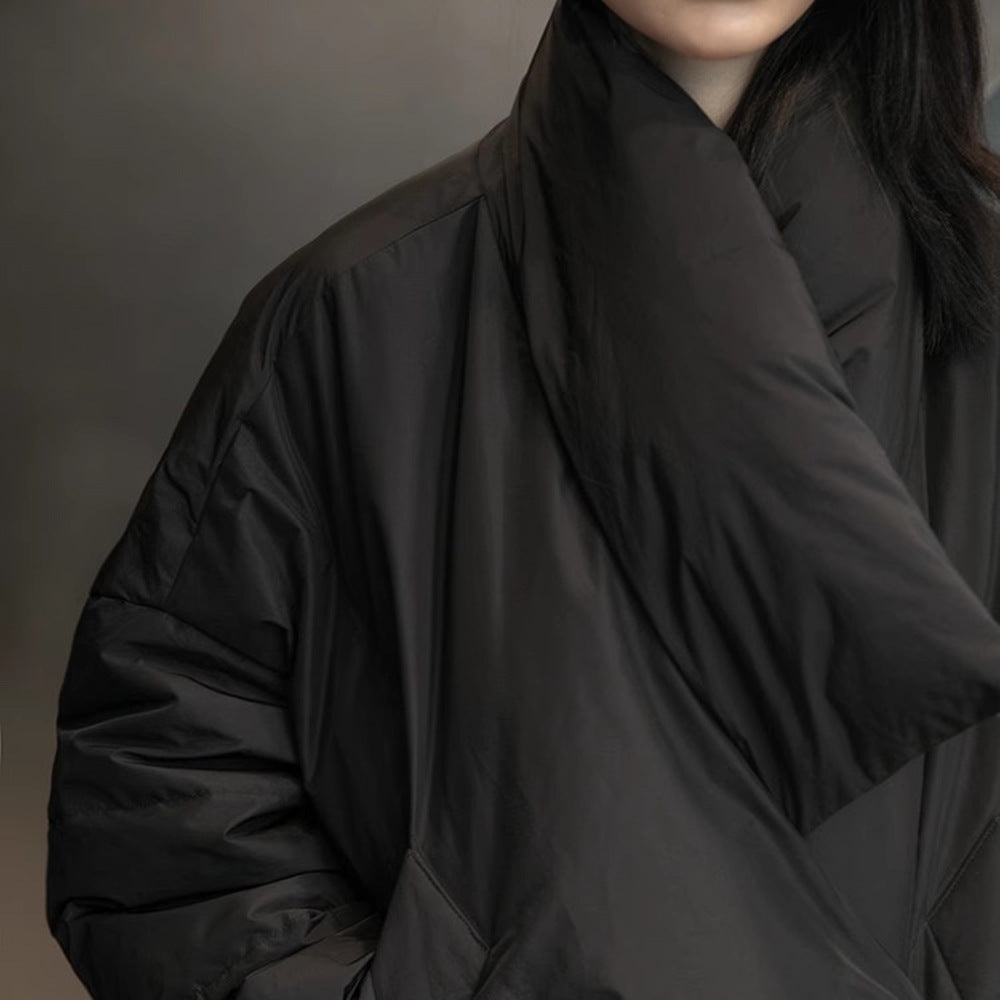 Irregular Mid-length Overknee Down Jacket Coat For Women