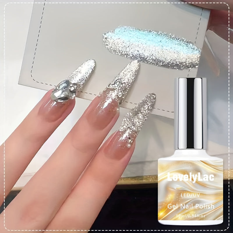 Gel Nail Polish, Shimmer White Glitter, Semi-Permanent LED Polygel, High-Shine Glossy Finish, Explosive — image 8