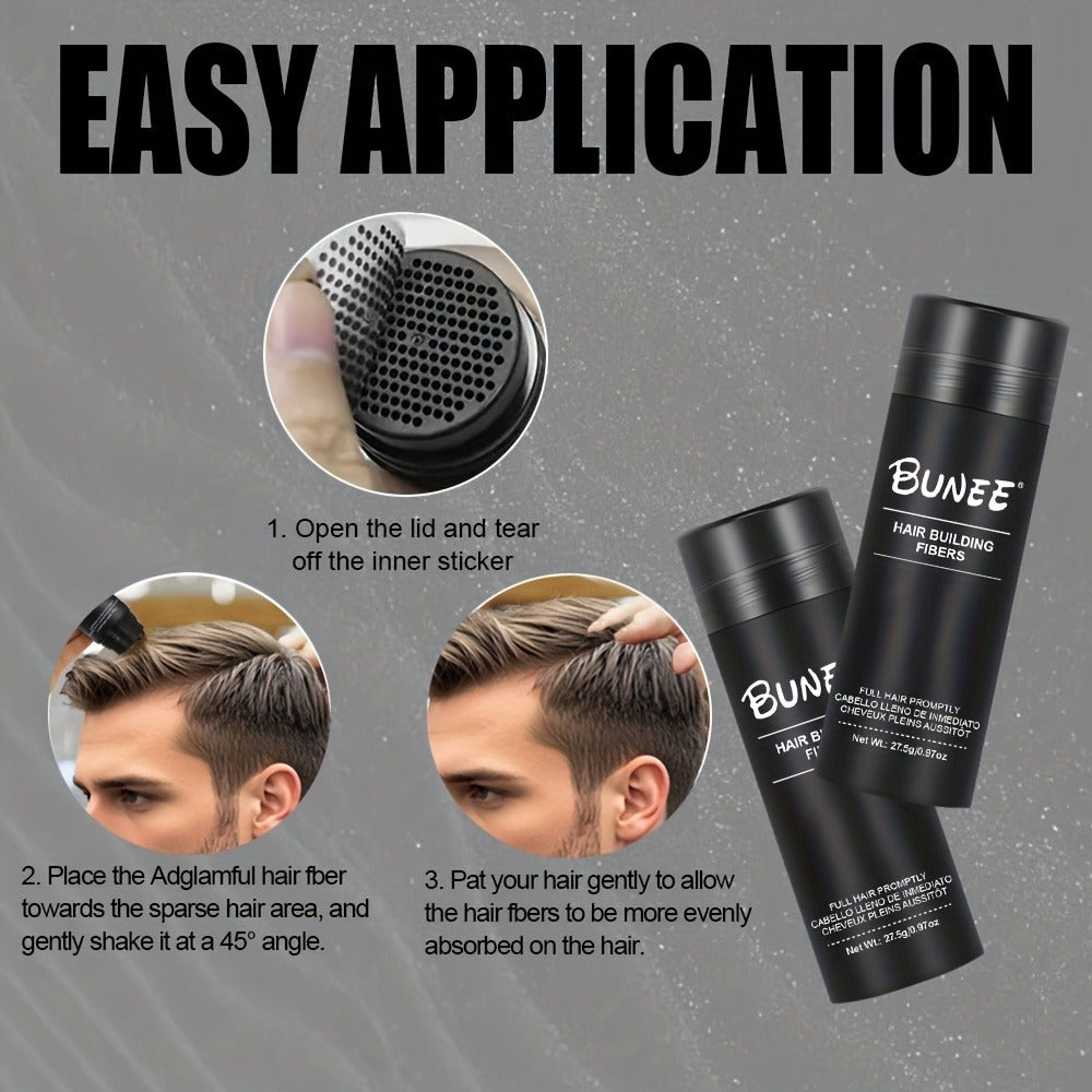 Hair Fiber Powder 27.5g 2-Pack Set - Instant Hairline Concealer Thinning Hair Cover for Makeup, Travel and Everyday Vanity Us